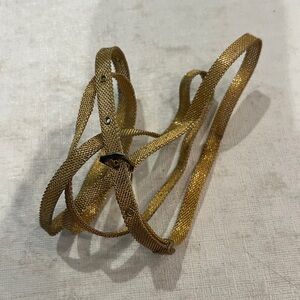 Vintage Elegant gold mesh style belt wrap bracelet. So retro!